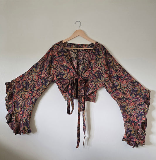 Lily of the Incas Wrap Crop Top in Janis