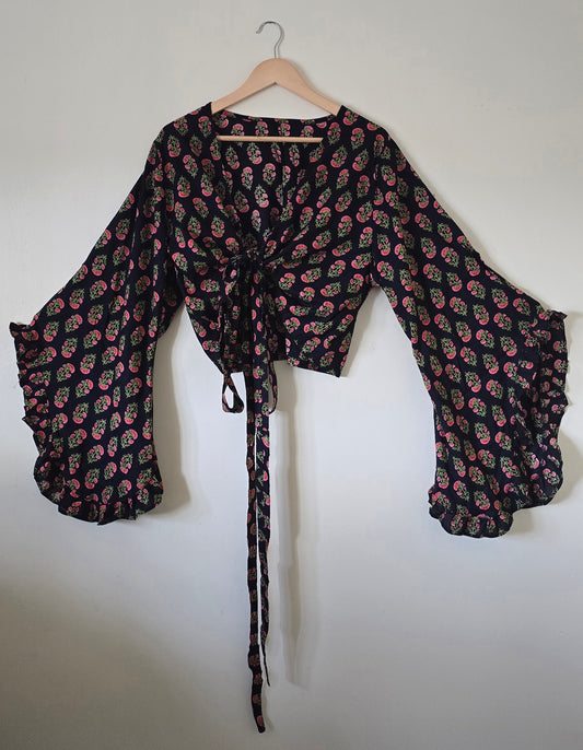 Lily of the Incas Wrap Crop Top in Rosebay