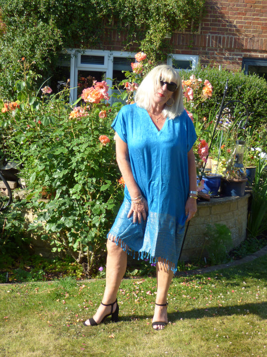 Moon Child Tunic Top in Ocean Blue